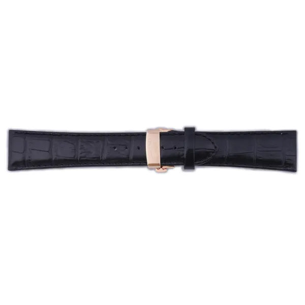 Řemínek Orient UDCVWRB, kožený černý, rosegold přezka (pro model FETAC)