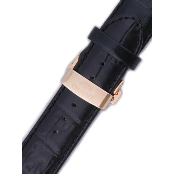 Řemínek Orient UDCVWRB, kožený černý, rosegold přezka (pro model FETAC)