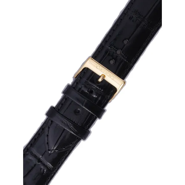 Řemínek Orient UDDYLAB, kožený černý, zlatá přezka (pro model FUG1R)