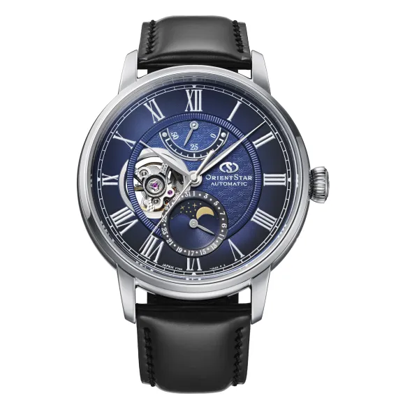 Orient Star Classic M45 F7 Moon Phase Open Heart Automatic RE-BT0006L00B (+ náhradní řemínek)