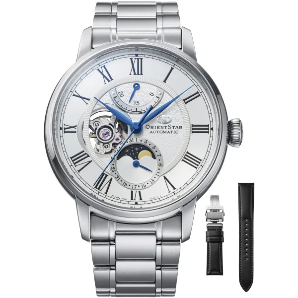 Orient Star Classic M45 F7 Moon Phase Open Heart Automatic RE-BT0005S00B (+ náhradní řemínek)